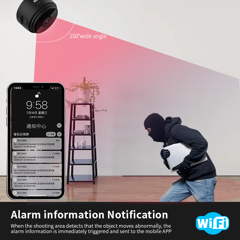 mart home security system Wireless night vision Remote view CCTV security WIFI HD A9 Camera