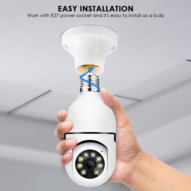 5GHZ 360 Panoramic Wifi HD Night Vision ip Mini Home Security Wireless light bulb PTZ Home Security Cameras