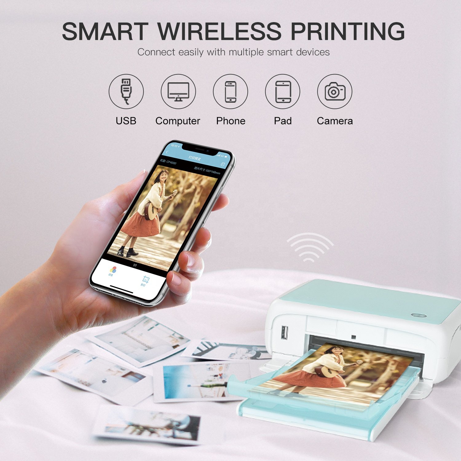 Newest Personal Gift Children Women 3 6inch Instant Handy Impact Po-laroid Inkless Wifi Photo Printer Portable Mini for Passport