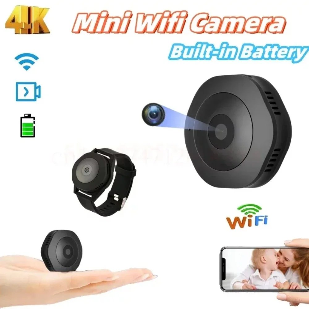 4K 1080p HD Mini Camera Wifi Smart Home IP Remote Portable Camcorder Night Vision Invisible Camera With Watch Band