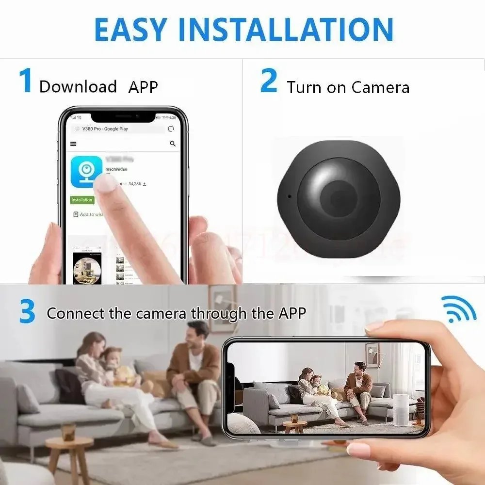 4K 1080p HD Mini Camera Wifi Smart Home IP Remote Portable Camcorder Night Vision Invisible Camera With Watch Band