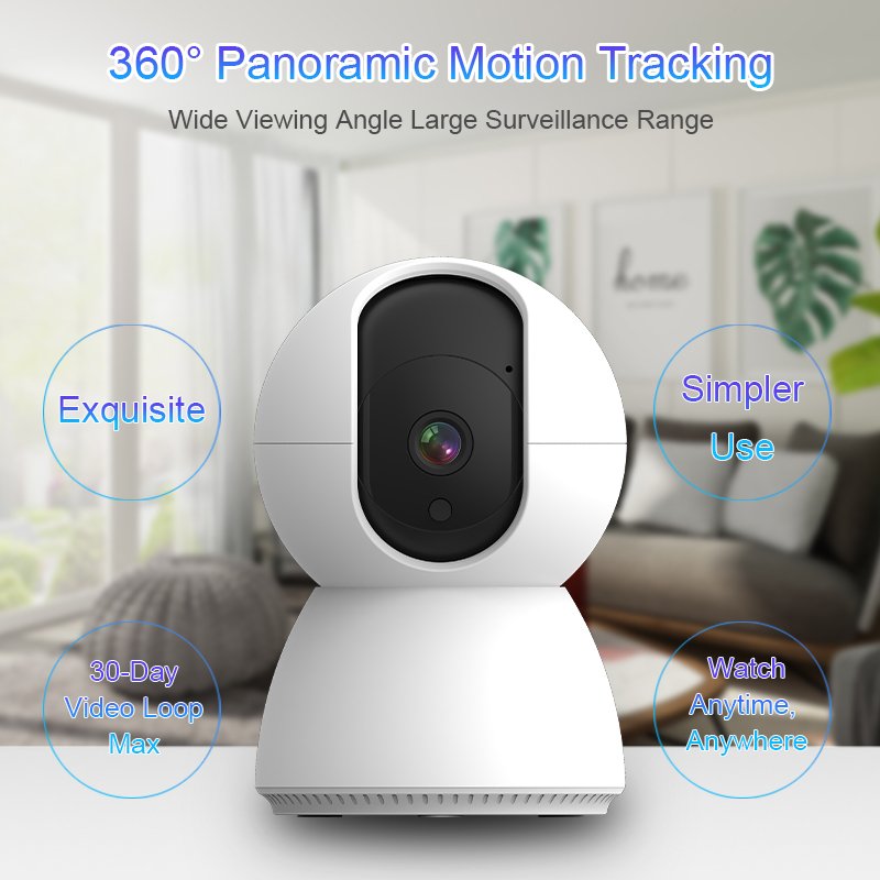 1080P Full Color Network Camera Indoor 360 Degree Wifi CCTV Camera Baby Camera for Home Security Monitoring