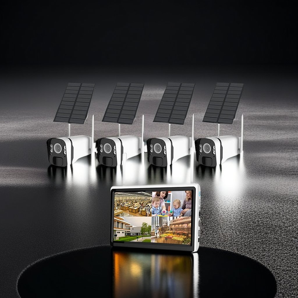 Free Cloud Storage Nvr 4 Channel Camera Nvr Solar 4MP Wireless Nvr Kit Wifi Cctv Kit Security Camera