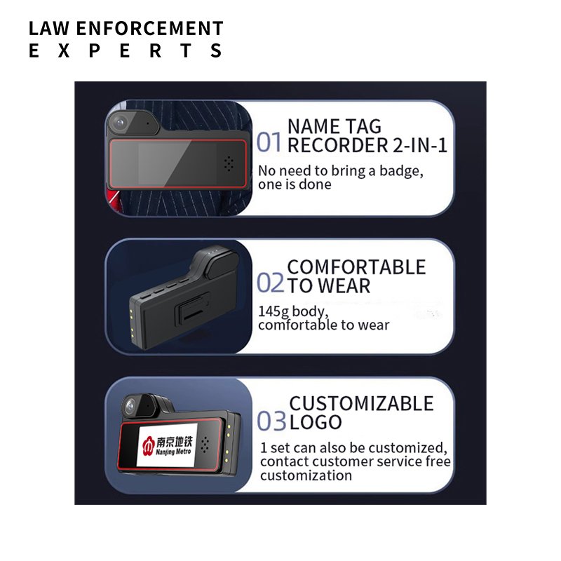 Professional Body Camera DSJ-Z2 1440P 4800MP Mini Night Vision Law Enforcement WiFi Monitor 1.9'' Screen
