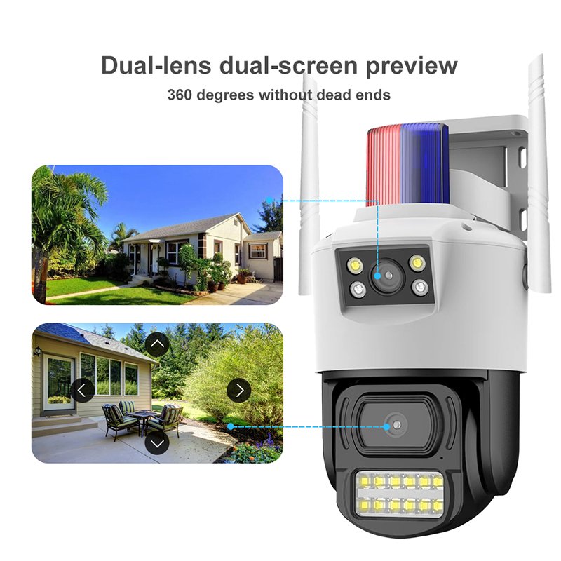 V380 Bullet and 3.5Inch PTZ 4MP Security CCTV Wireless Dual-lens Outdoor Ptz Camera