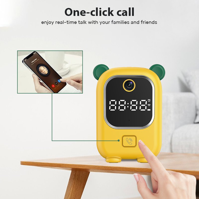 New Arrival Cute Baby Monitor Tuya Wifi Table Mini With Alarm Clock Camera