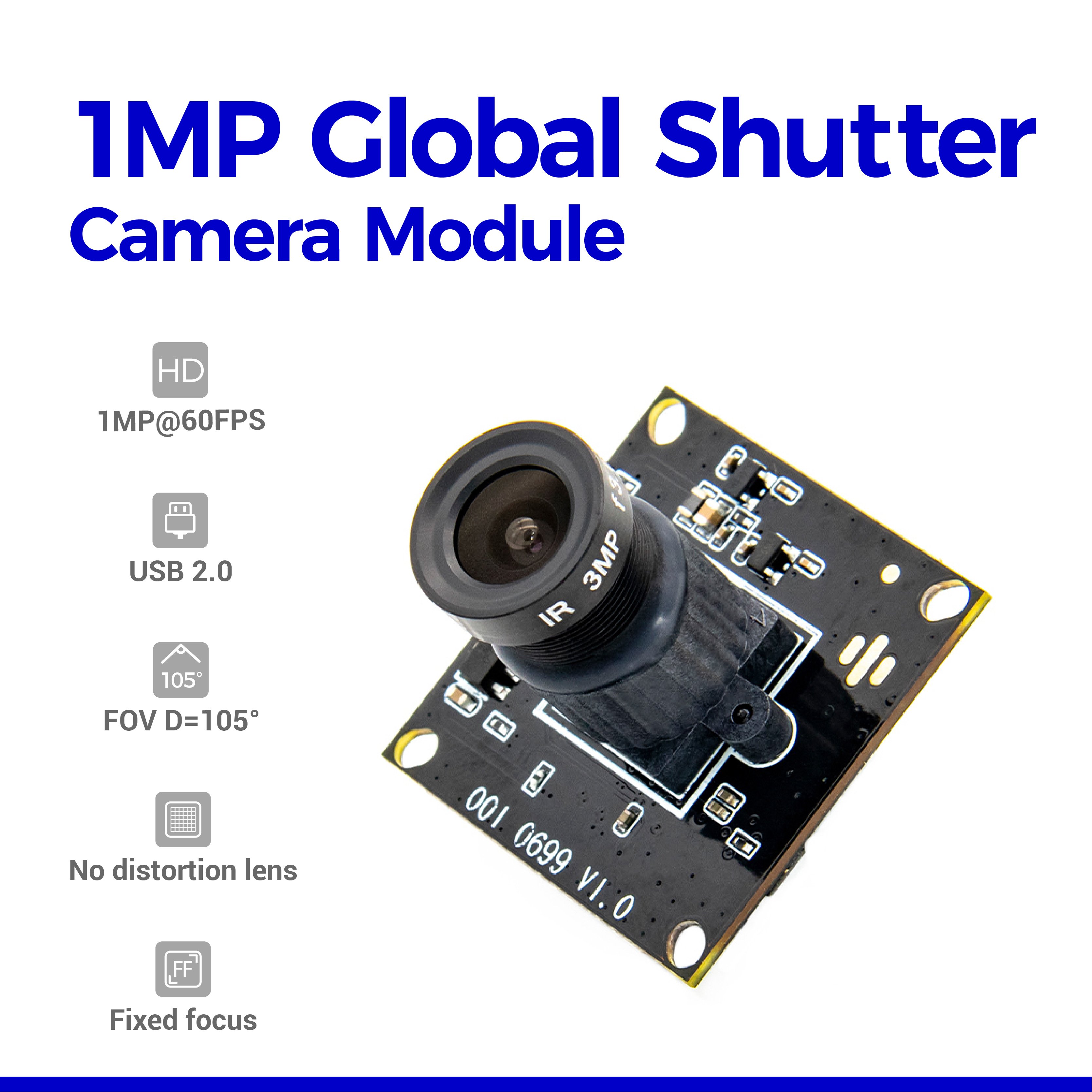 OEM 1MP USB Camera Module Customized Indoor Camera Motion Detection Camera Global Shutter Monochrome Mini USB Full HD 1 MP CMOS