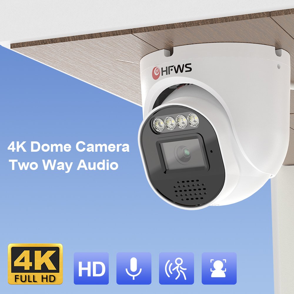8MP Hik Compatible Full Color PoE CCTV Camera Waterproof Audio ColorVu 3.6mm Lens 4MP Outdoor Security IP Network Camera 4K