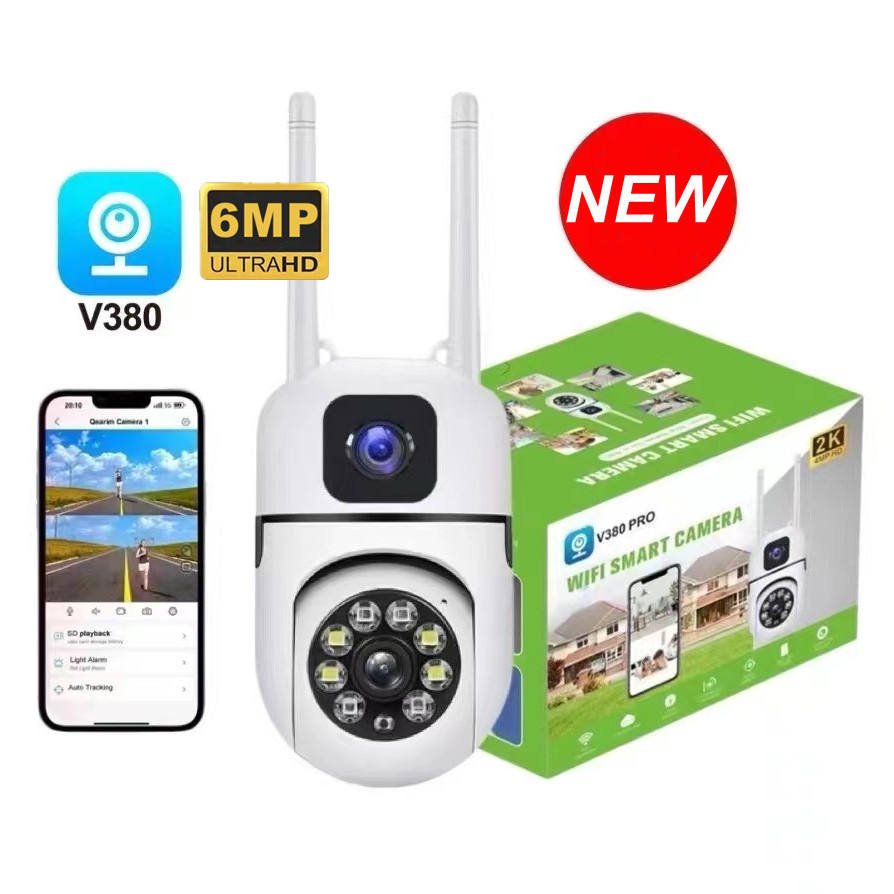 V380 Pro Mini Dual Lens Dual Screen 2K 6MP Outdoor Auto Tracking Security Surveillance Wireless PTZ WIFI HD IP Camera CCTV