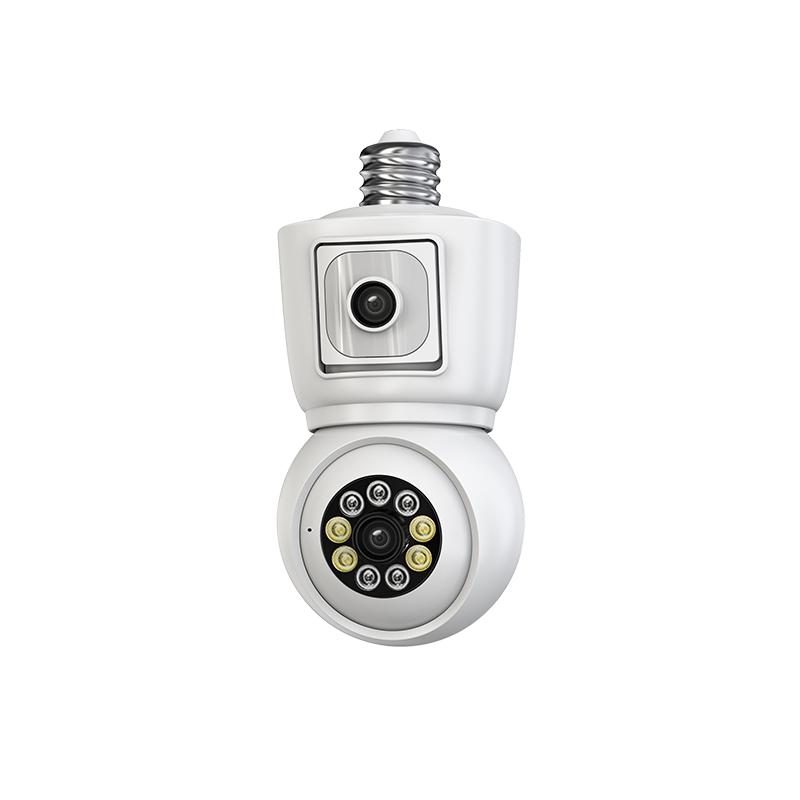 ICSEE Dual Lens E27 Lamp Bulb WIFI PTZ Wireless Light Camera 6MP Motion Alarm Security Home Smart Camera 360 Degree