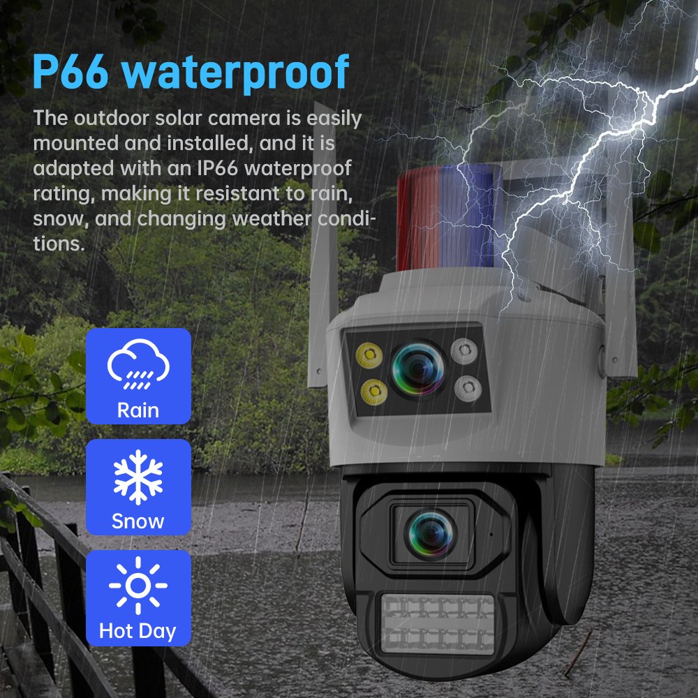 DIFANG 4K Dual Lens outdoor Wifi Security Camera, two-way audio, Color night Vision, yoosee CCTV IP Camera with Light Alarm