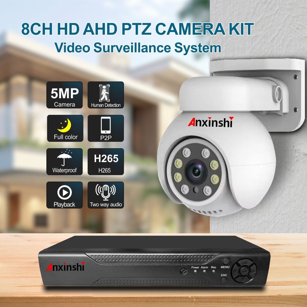 New Analog 8ch PTZ Camera kit Waterproof Mobile Phone Remote Control Waterproof Night Vision Motion Detection Analog camera kits
