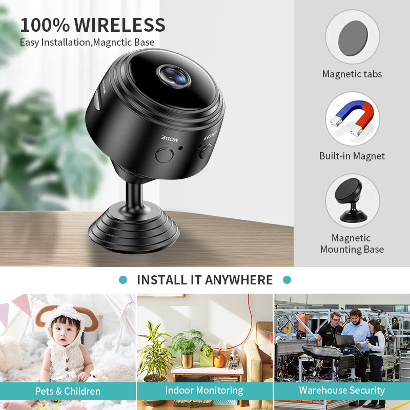 VESAFE Mini Wireless Camera Wifi 1080P Micro Camera Night Vision Mini Camera