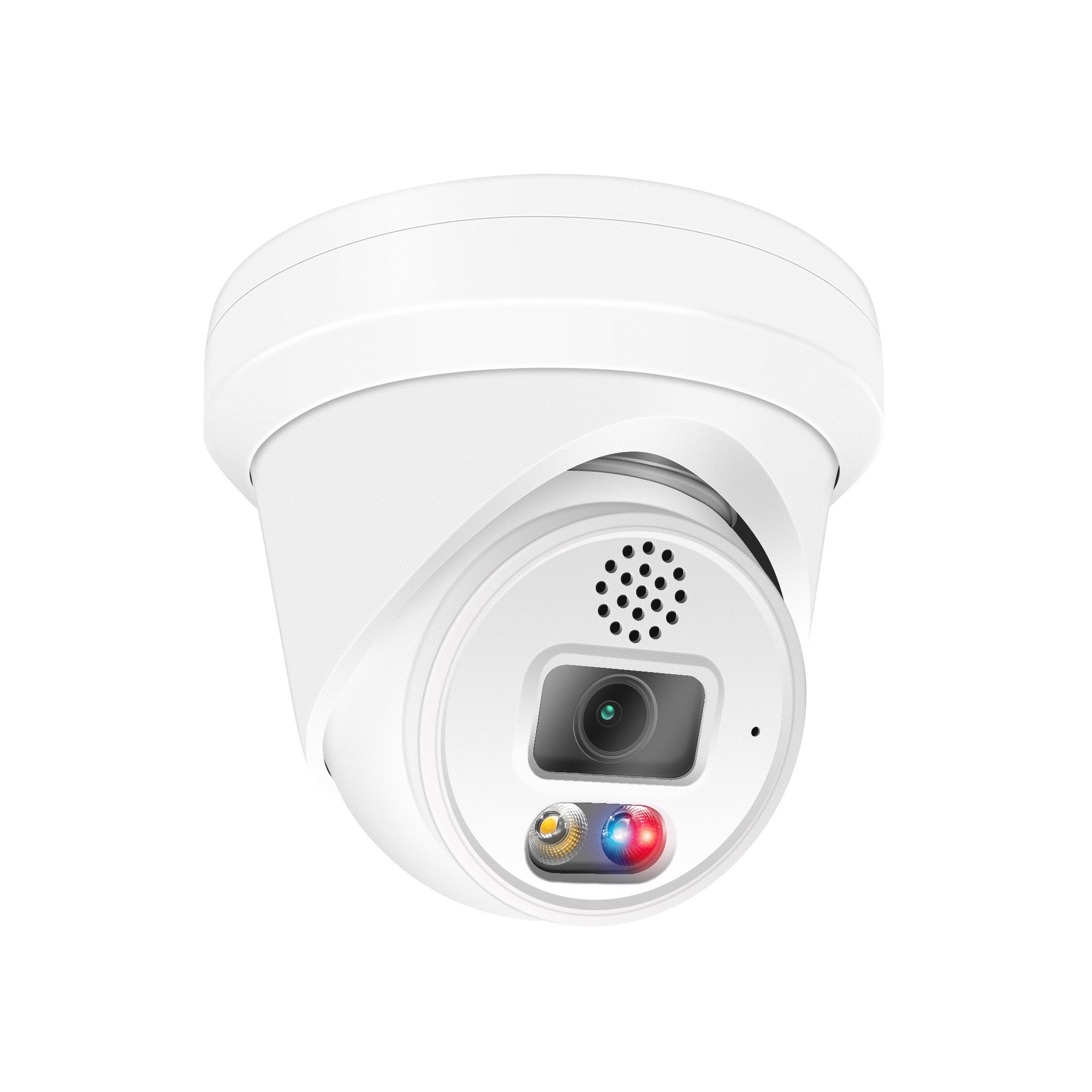 6MP IMX335 Sensor home security system Network camera, Red&blue strobe alarm light two-way audio, human vehicle detection