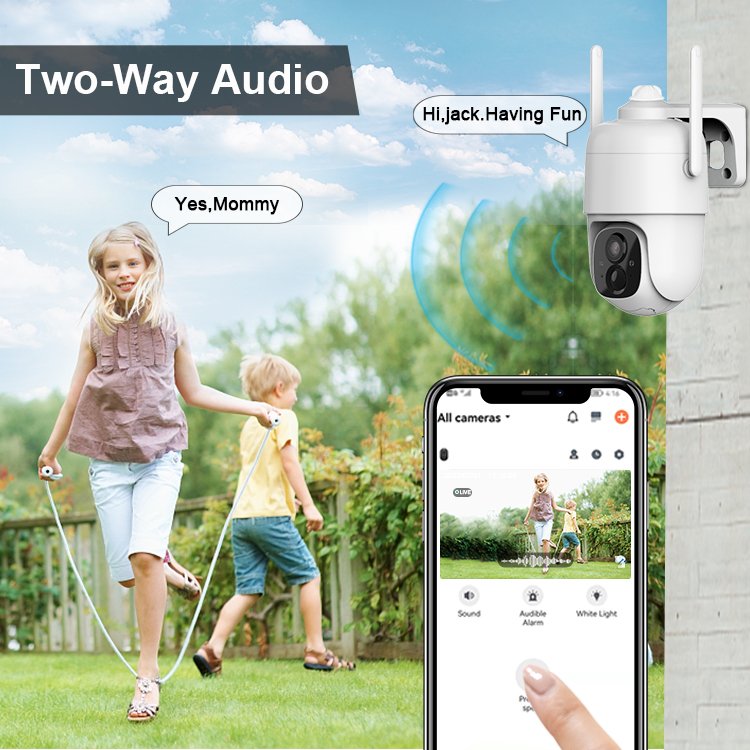 Hot Sale Dome Wireless Outdoor Floodlight Camera Solar Network Camera