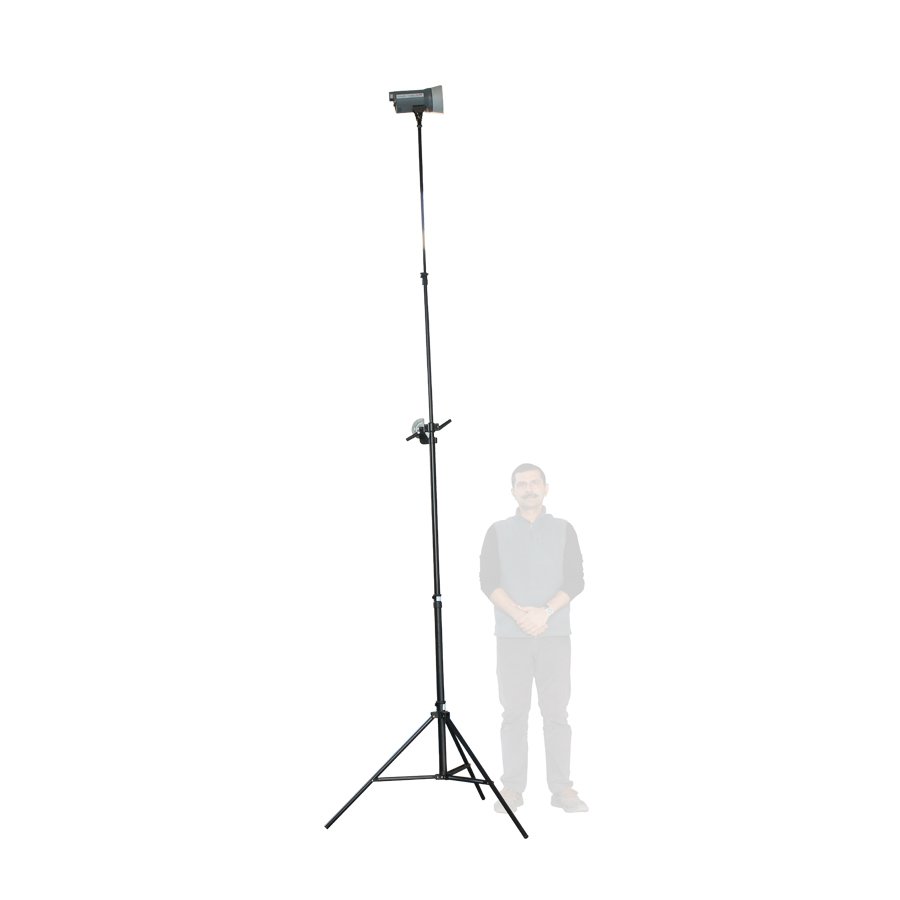 Harison Bahubali Boom Stand Black Powder-Coated Finish Air-Cushioned with Carry Bag for Vertical Support of Lights and Camera