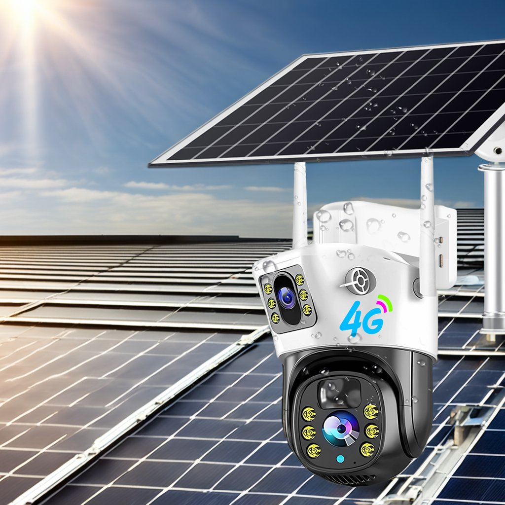 Outdoor Solar Powered 4G Wifi Bullet CCTV Camera with Night Vision Wide Angle CMOS Sensor Two-Way Audio 1-Year Warranty