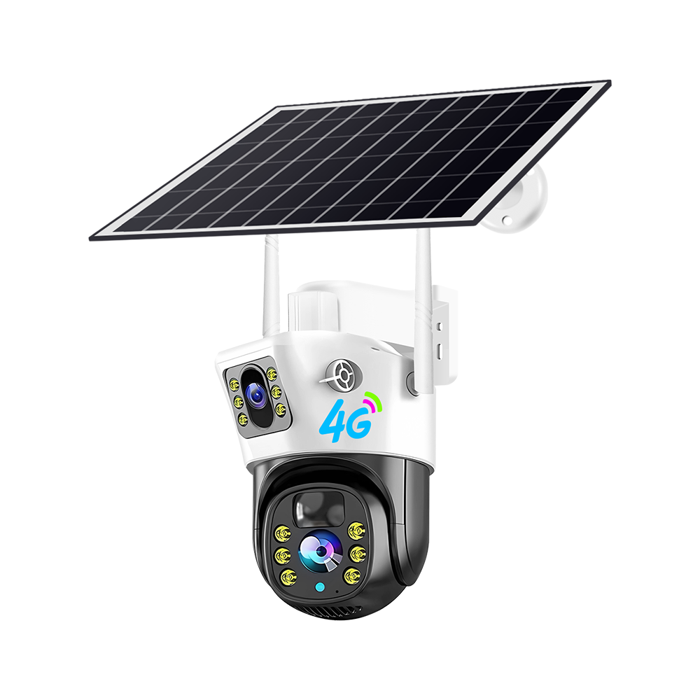 Outdoor Solar Powered 4G Wifi Bullet CCTV Camera with Night Vision Wide Angle CMOS Sensor Two-Way Audio 1-Year Warranty