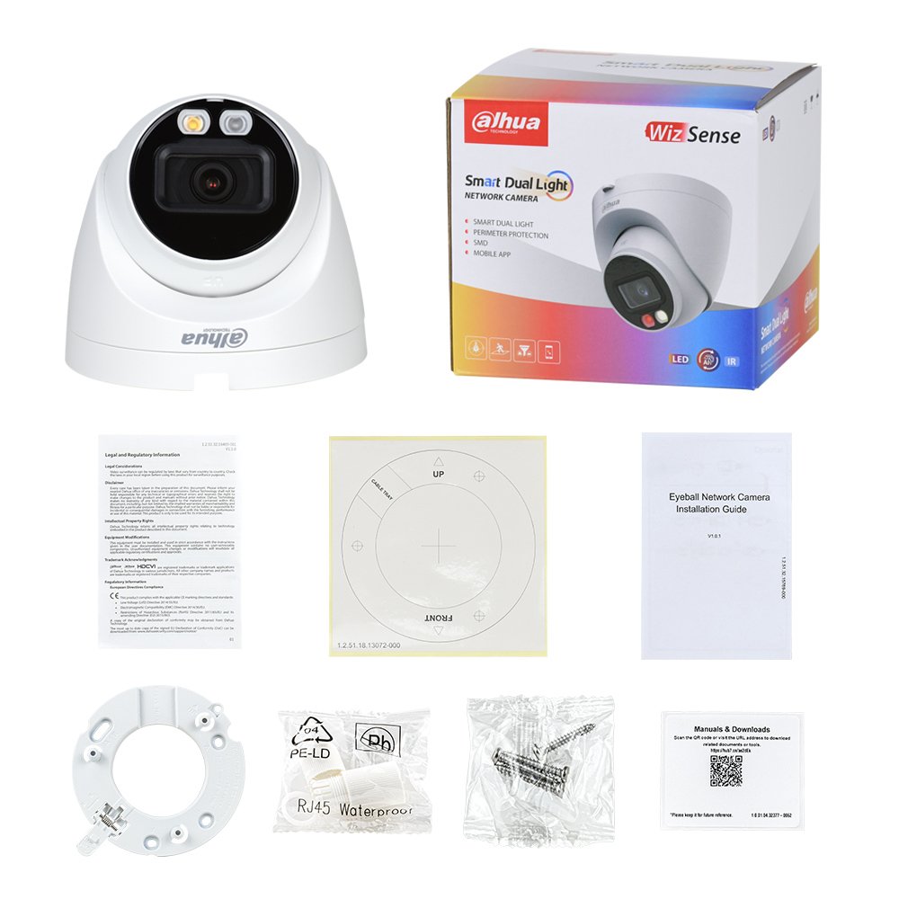 IPC-HDW2849T-S-IL Dahua full color 4k 8mp eyeball ip camera waterproof 4k ultra hd face recognition network camera