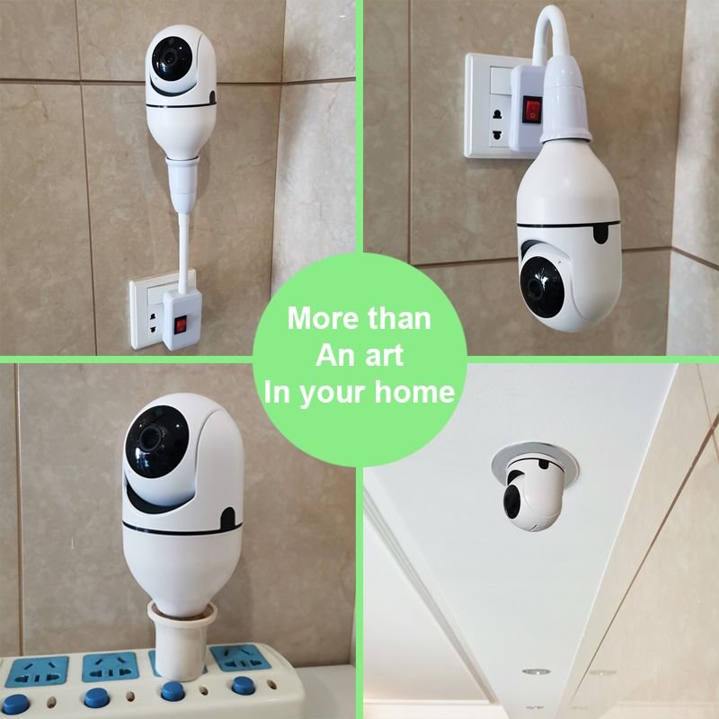 360 Panoramic Wifi HD night vision ip surveil mini surveillance home security wireless light bulb PTZ Home Security Cameras