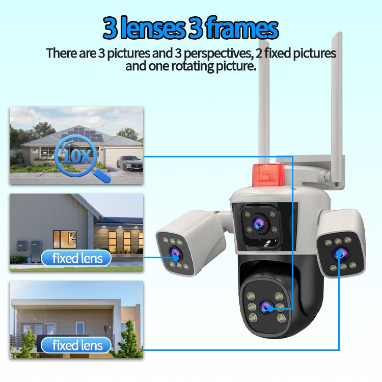 CCTV Wireless Camera Wifi Outdoor 12MP Zoom Video Cmos Network Ptz Camera Motion Detection Alarm Home Security Cctv Camera