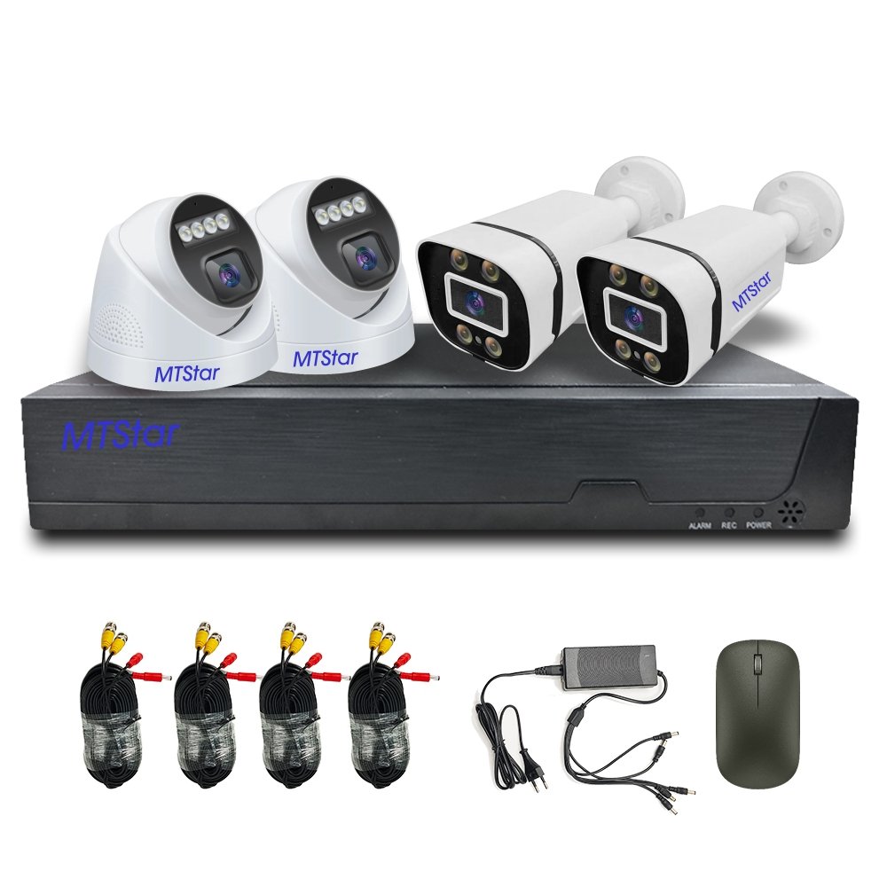 MTStar Waterproof bullet dome camera smart security cameraCCTV analog Camera System 4 channel AHD KIT Security camera