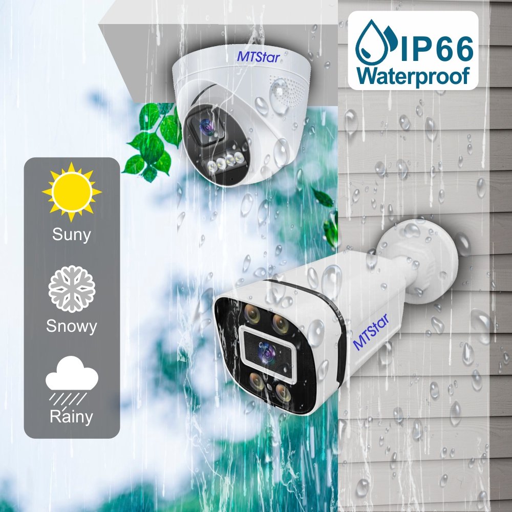 MTStar Waterproof bullet dome camera smart security cameraCCTV analog Camera System 4 channel AHD KIT Security camera
