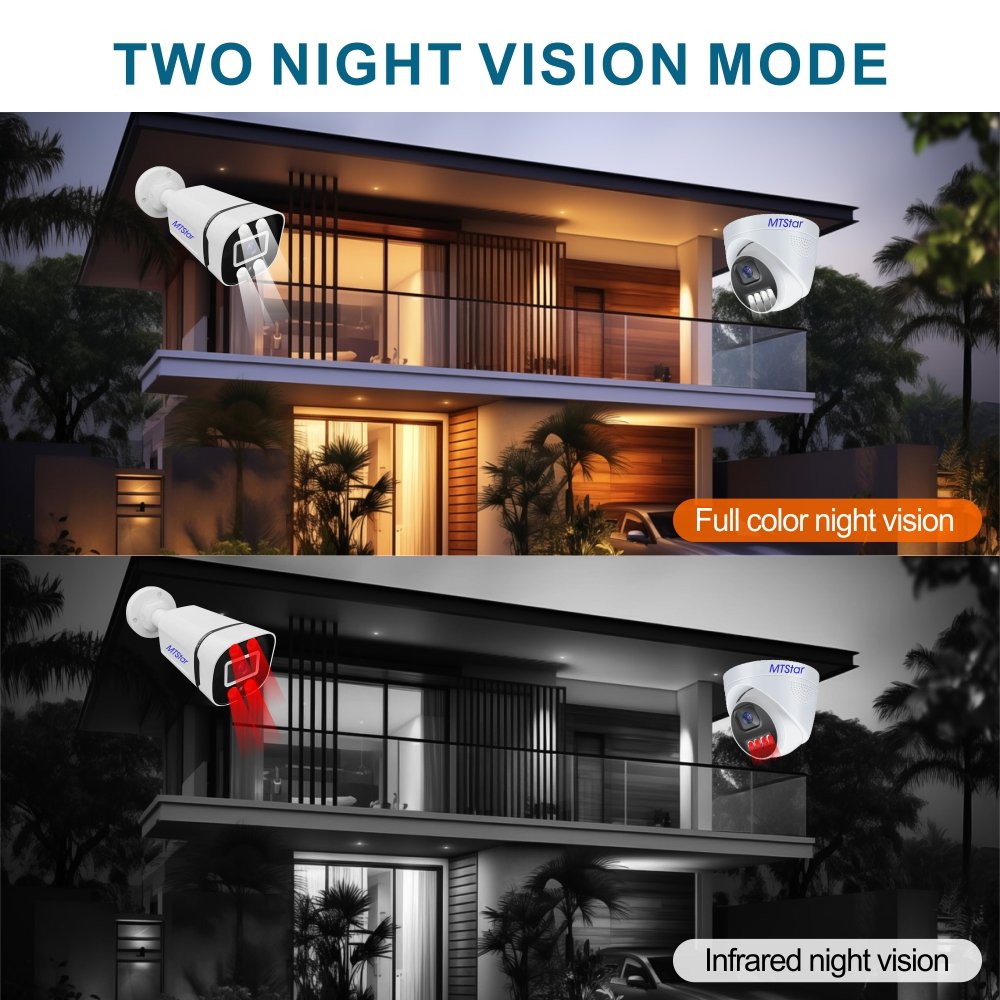 MTStar Waterproof bullet dome camera smart security cameraCCTV analog Camera System 4 channel AHD KIT Security camera