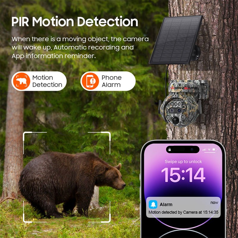 WERYSAFE 6mp 12X WIFI Dual Lens Outdoor Camouflage Shoot Hunting Network Camera Hunter Trail 4G Solar Battery PTZ Camera