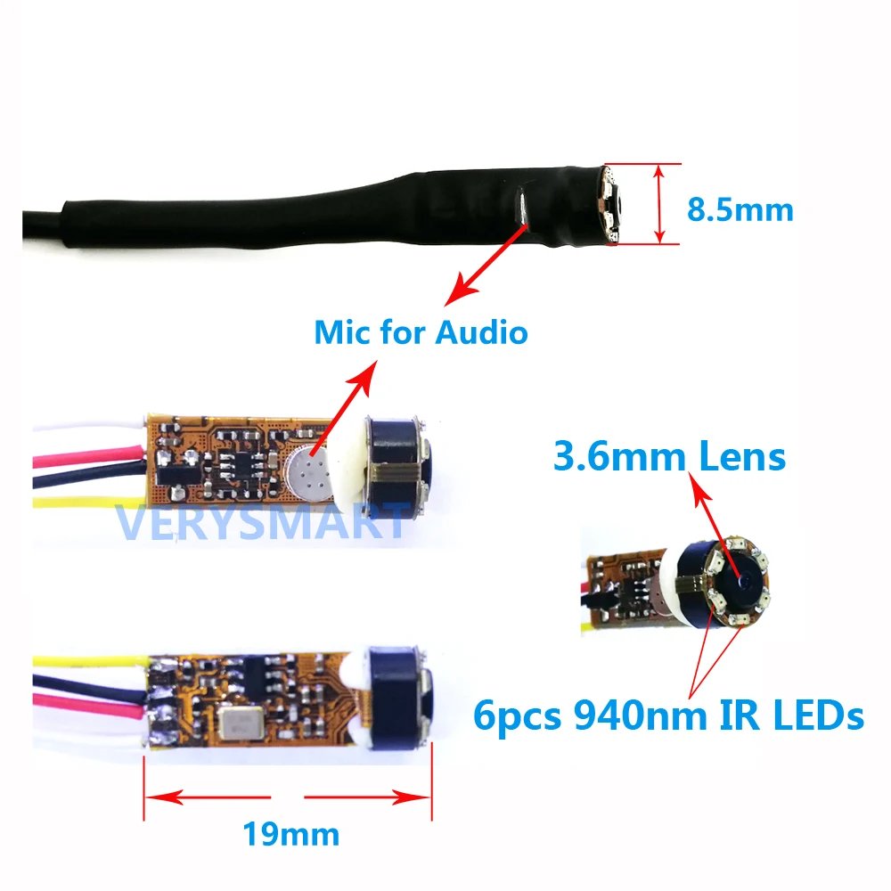 Analog Micro Mini CVBS CCTV Security Camera 700TVL Night Vision