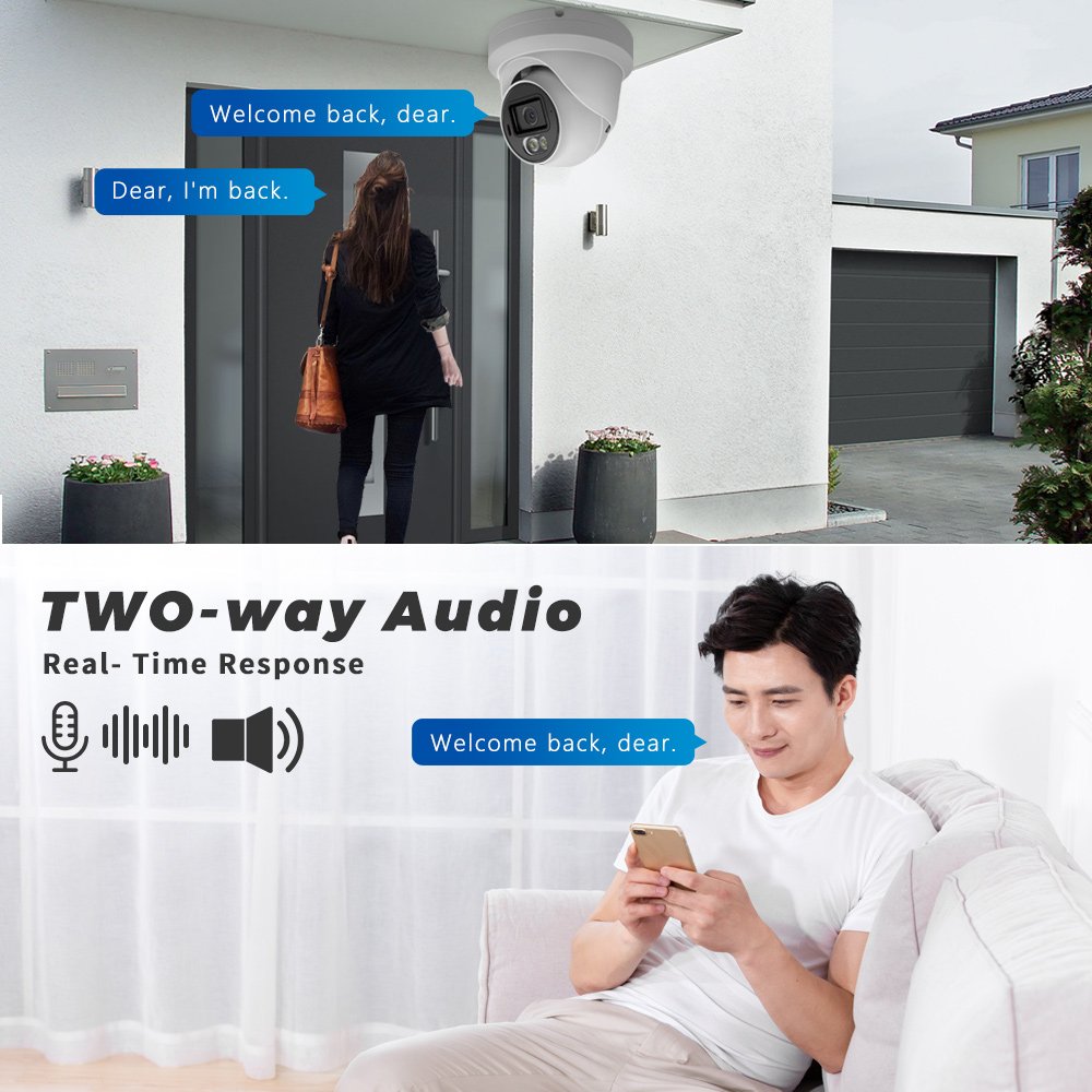 8MP H.265 POE IP Camera Indoor Outdoor Optional Fixed Lens Two way AudioIP66 Network Camera
