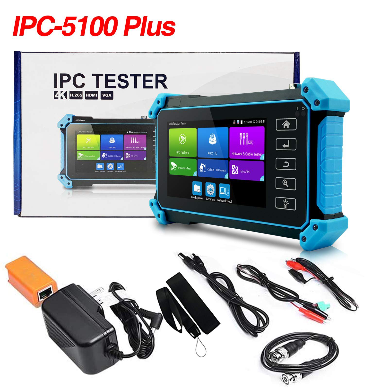 5INCH CCTV Tester Ipc5000 Ipc5100 Ipc5200 IPC-5000 5100 5200 Plus Full 8MP IP CVI TVI AHD SDI Analog 6 IN 1 VGA & 4K