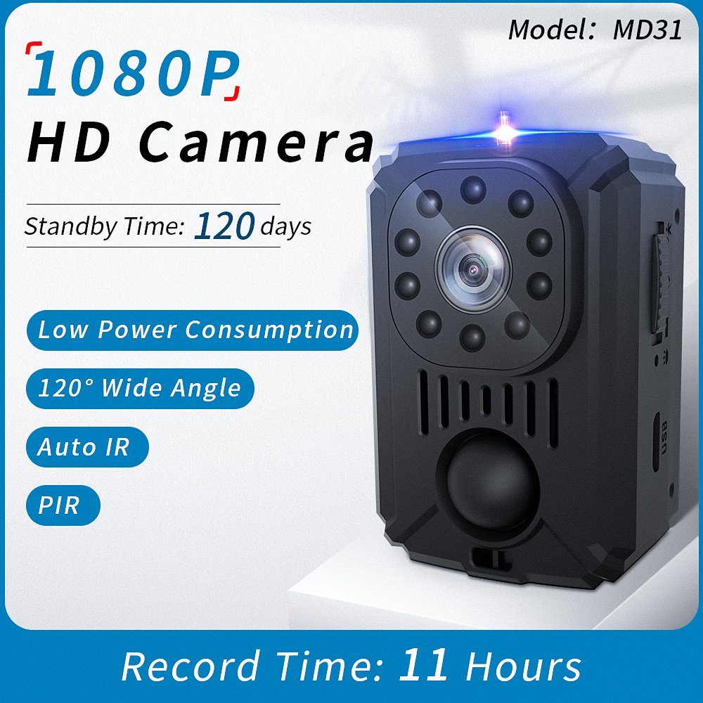 MD31 Mini Body Camera HD 1080P Without Wifi Infrared Night Version 120 Degree Wide Angle Recorder Mini Camcorders Outdoor Sports