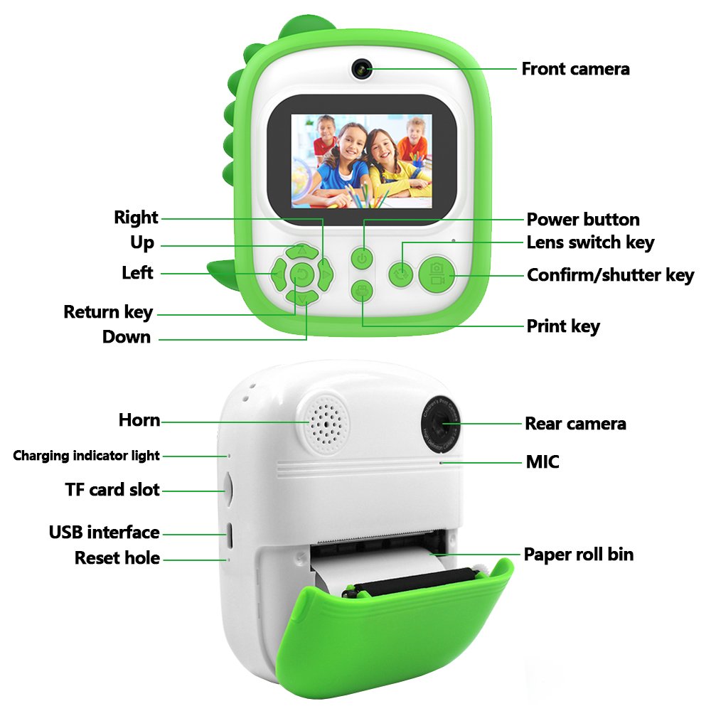 P3 Instant Print Camera For Boys girls 1080p HD Mini Kids Camera With Thermal Photo Paper Toys Digital Camera Gifts toys