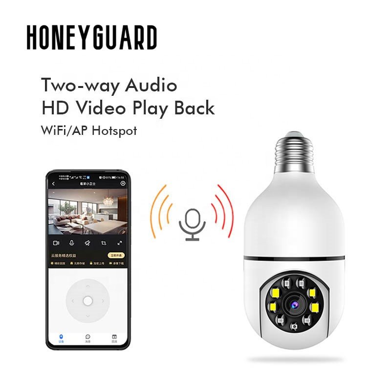 HONEYGUARD SFC014 360 Degree Panoramic CCTV Fisheye Light Bulb VR Network Camera WIFI Home Security IP Camera