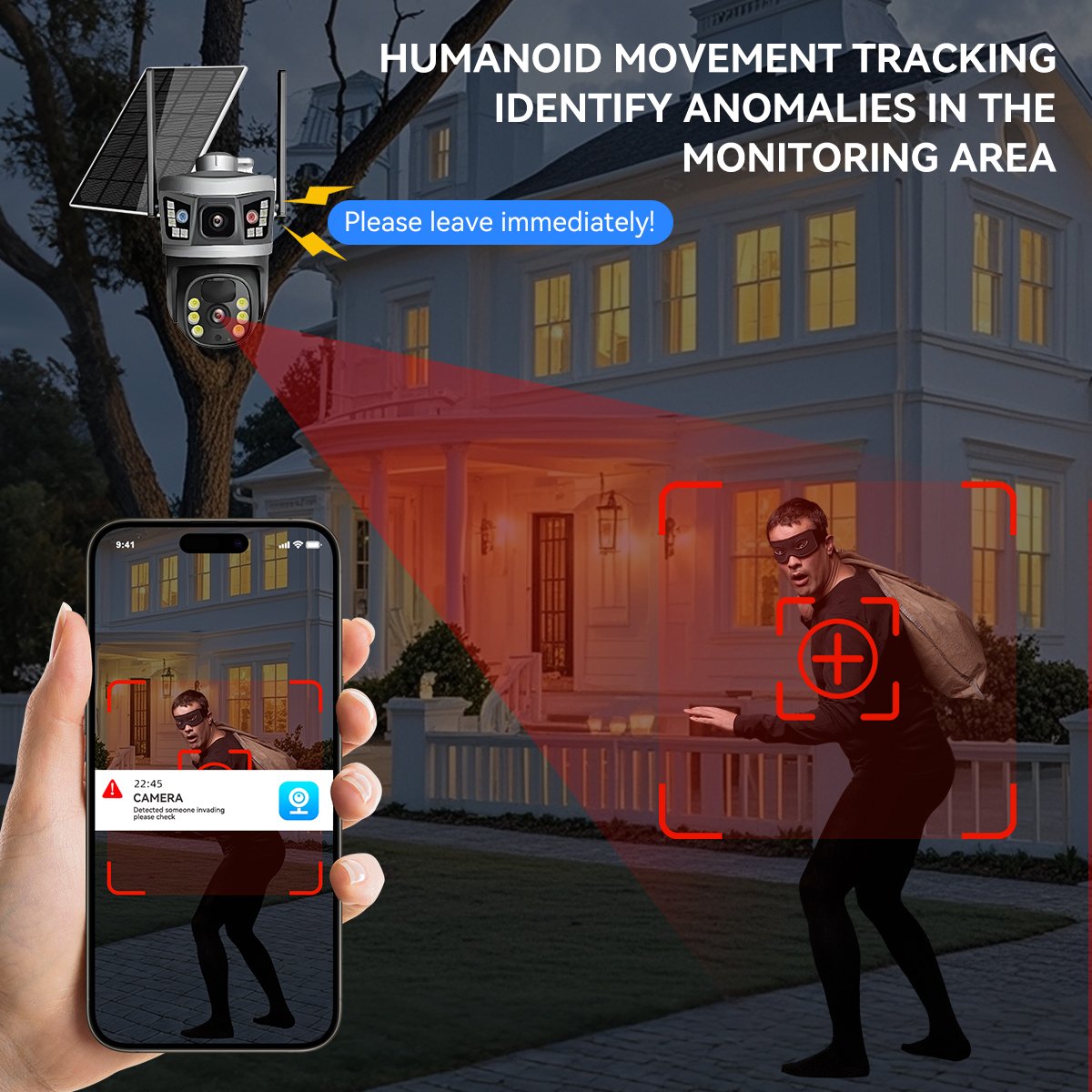 V380Pro Solar 4K 4G Sim 8MP Dual Lens Wireless WiFi Surveillance Cameras PIR Detect Outdoor PTZ Wireless Network Camera Security