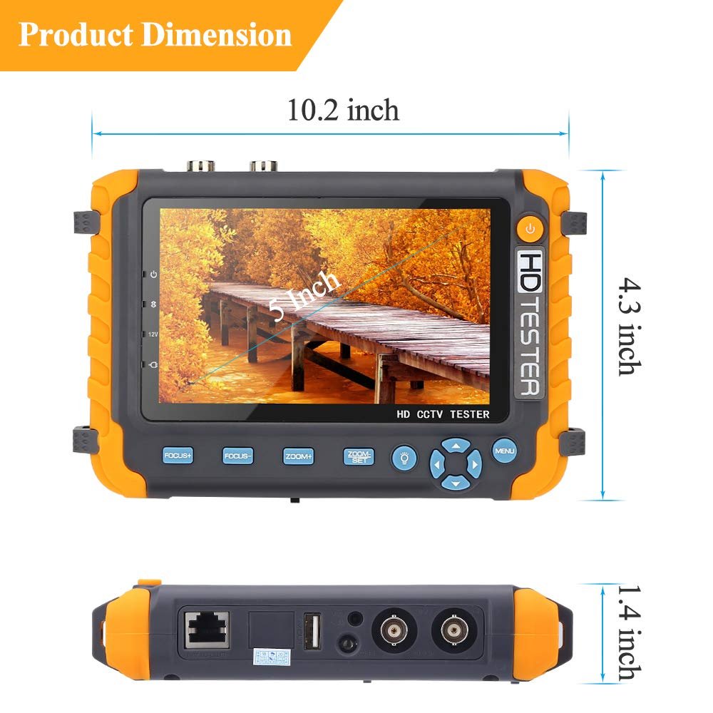 8W CCTV Tester analog 8MP AHD TVI CVI Mini Monitor Cameras CVBS Tester Kamery VGA R485 Video Tester