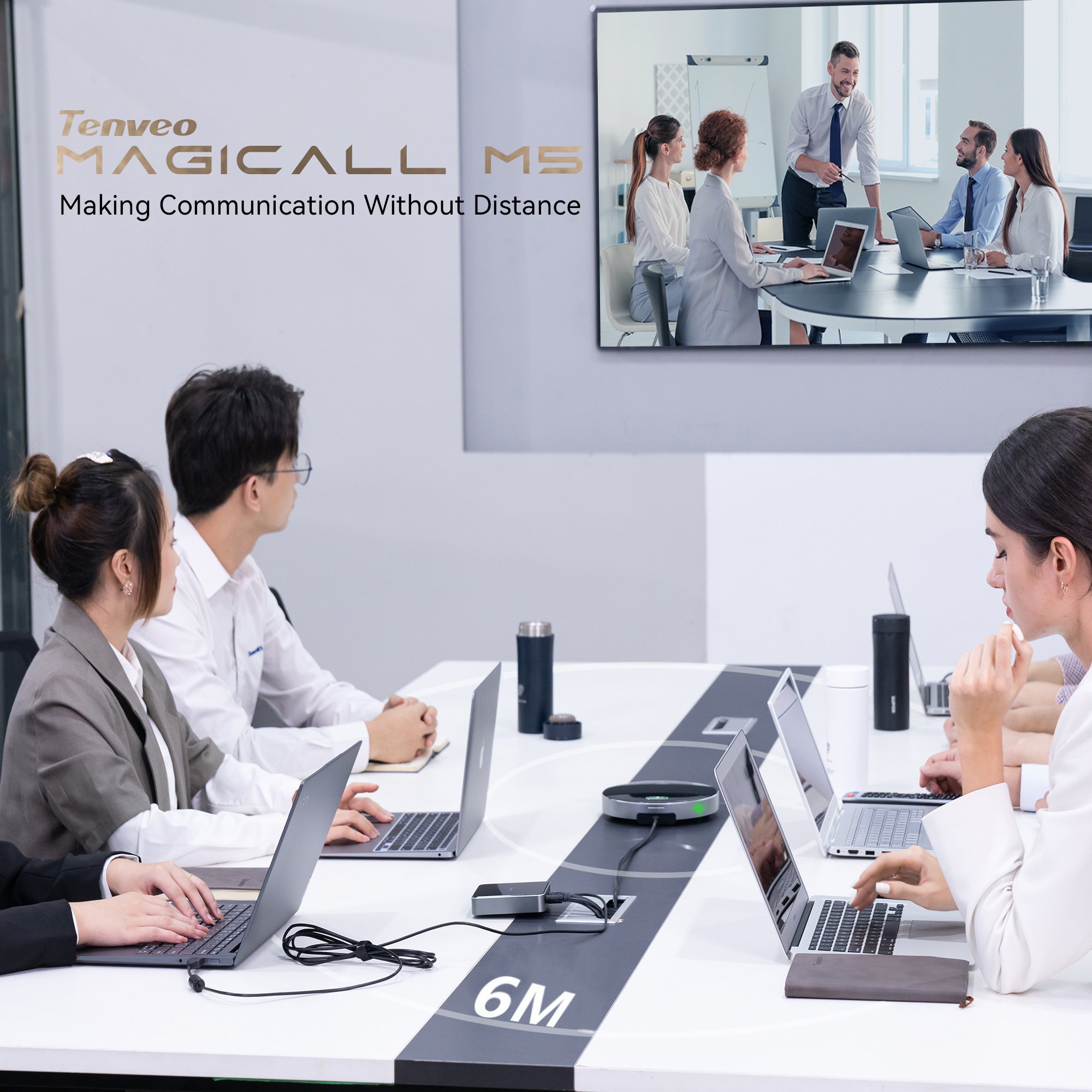 Video conference system Tevo-M5B+VHD10U+KB200 USB 3.0/HDMI and Noise Reduction speakerphone joystick controller for ptz camera