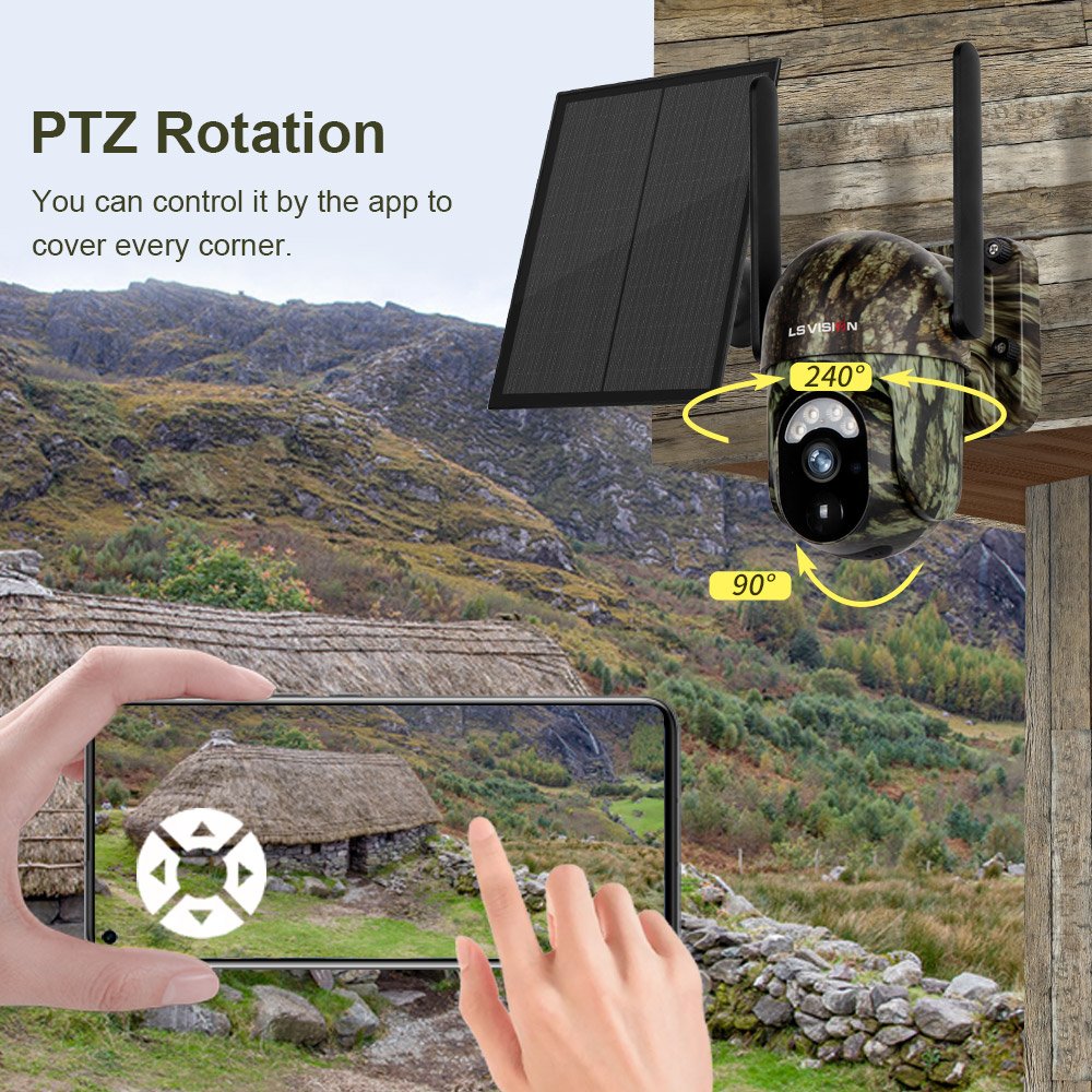 LS VISION Factory Manufactured 3MP Outdoor 4G LTE Cellular Trail Camera Wireless Sim Card IP66 Solar Battery Powered Camera