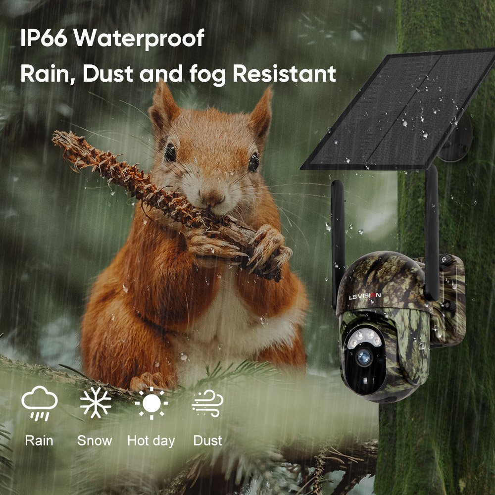 LS VISION Factory Manufactured 3MP Outdoor 4G LTE Cellular Trail Camera Wireless Sim Card IP66 Solar Battery Powered Camera