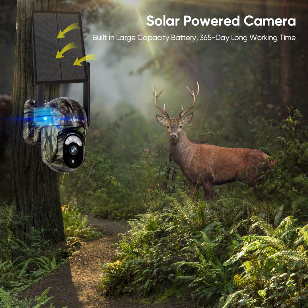 LS VISION Factory Manufactured 3MP Outdoor 4G LTE Cellular Trail Camera Wireless Sim Card IP66 Solar Battery Powered Camera