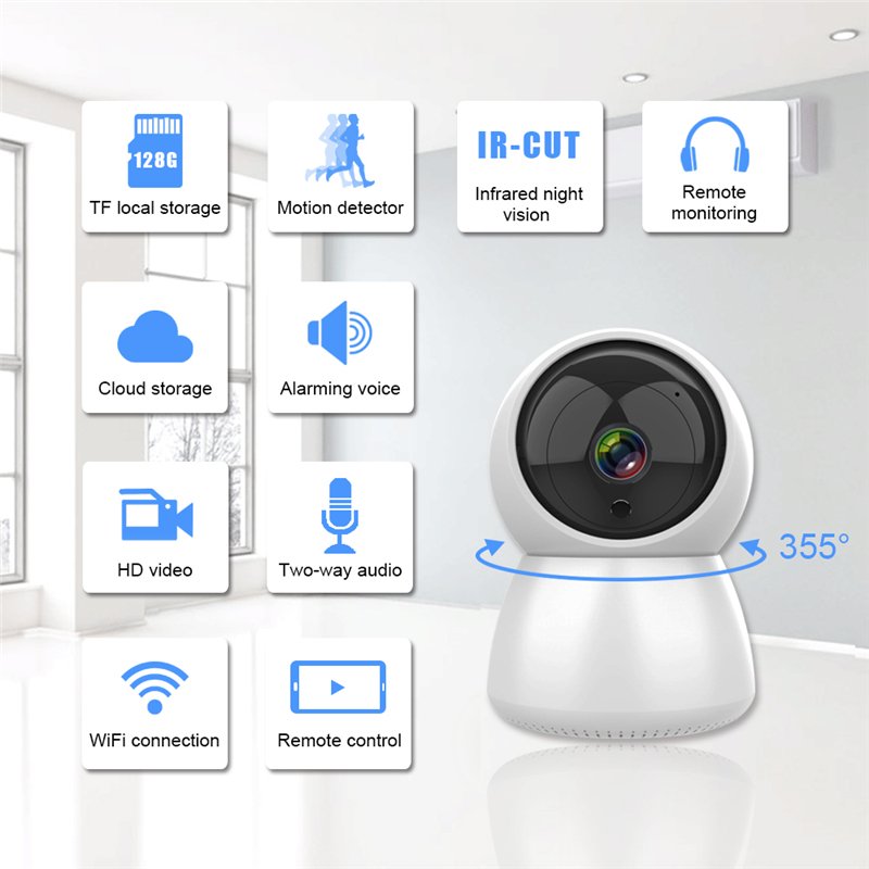 Cloud 1080P PTZ IP Camera Auto Tracking 2MP Home Security System CCTV Camera Network WiFi IP Camera Wireless Webcam Baby Monitor