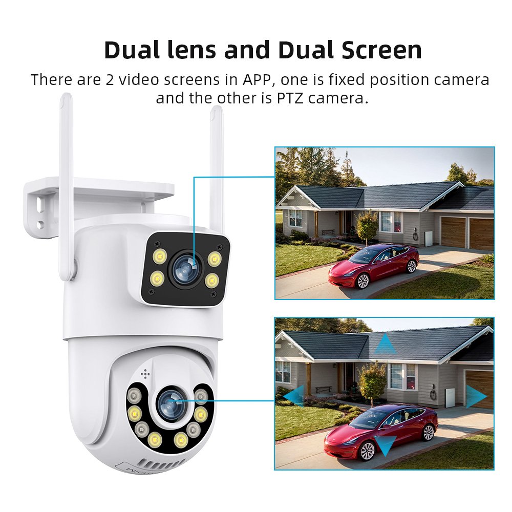 Cameras De Seguridad Wifi 6MP Dual Lens iCsee ptz WIFI Camera Outdoor Human Auto Tracking Wireless Security icsee WIFI Camera