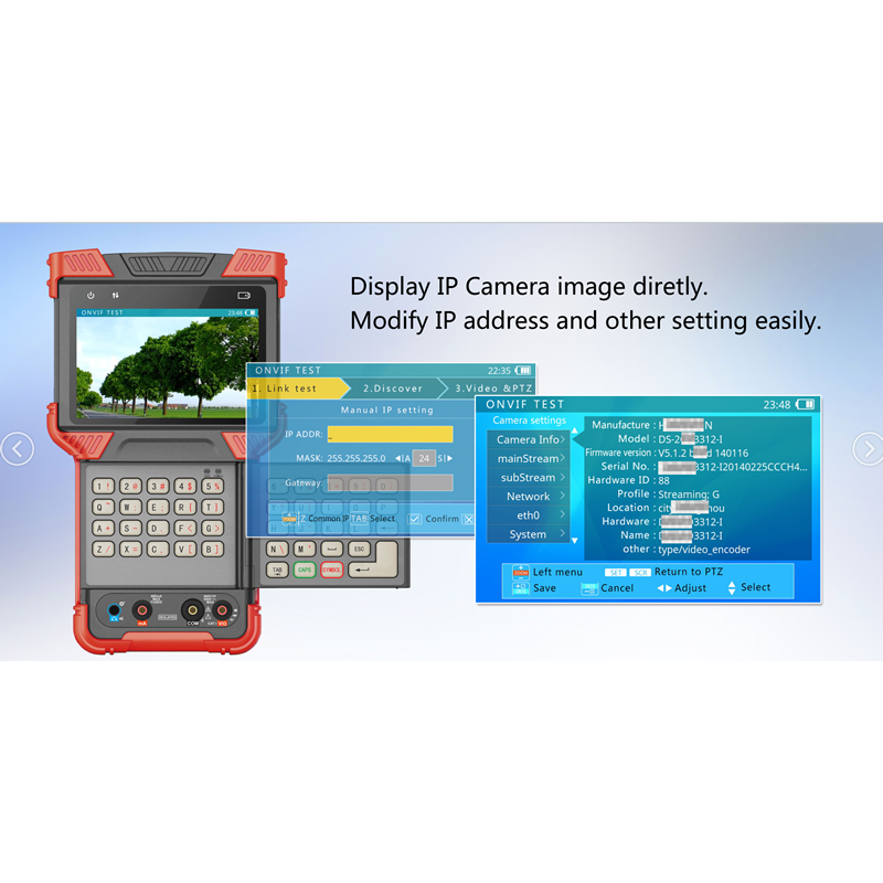 5.4inch Monitor cctv tester 8.0Megapixel CCTV tester Support Analog , HD-TVI, AHD, HD-CVI, IP Cameras