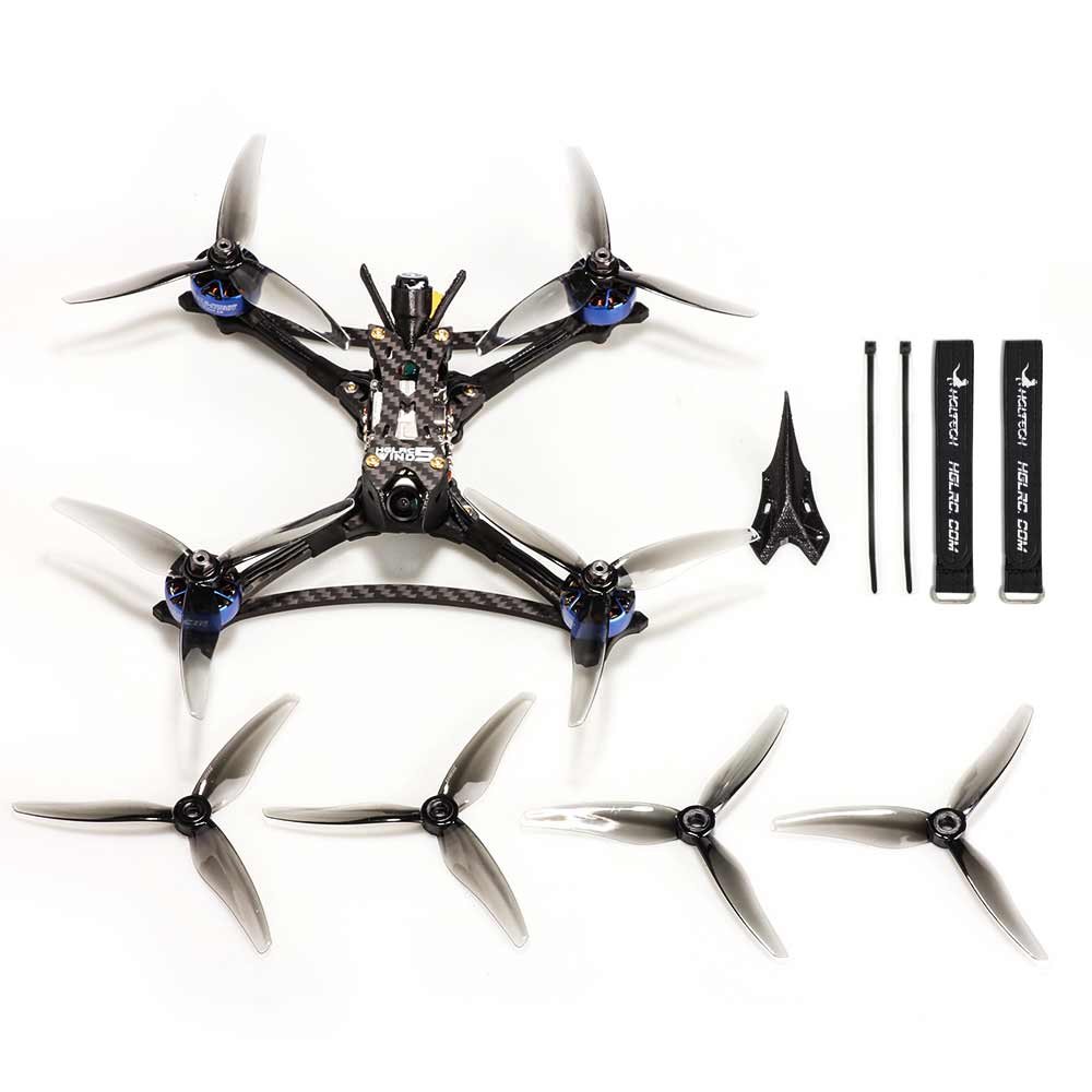 HGLRC Wind5 Lite True X 208mm Wheelbase 5" frame XT60 Plug FPV KV1900(6S) motor Zeus Core system Caddx 720p Racing Drone