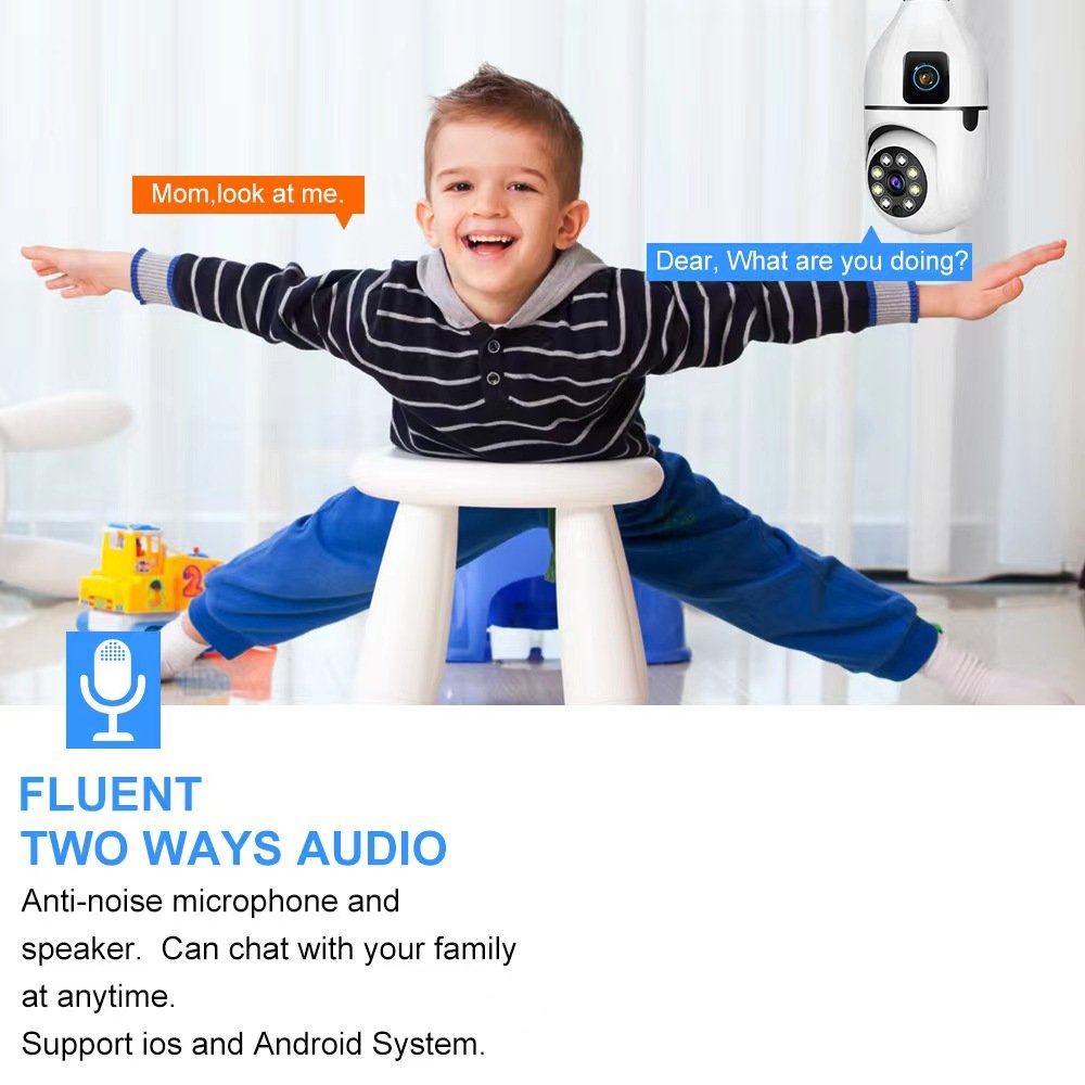 1080p 2mp wireless surveillance camera Home outdoor dual light HD security 360 PTZ camera wifi light bulb spy cctv camera