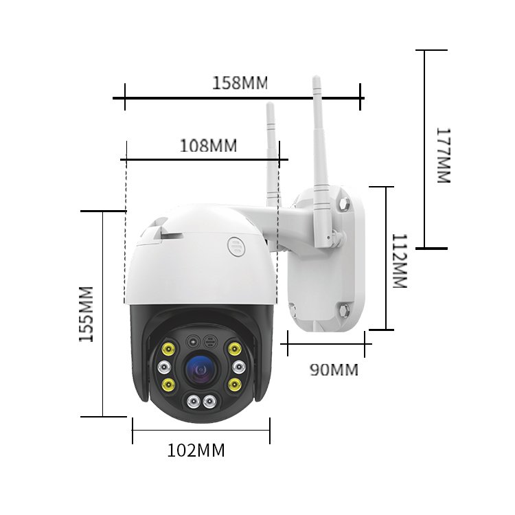 5MP HD WIFI Bluetooh Two-way intercom and finite network outdoor Security WIFI Adjustable angle Intelligent recording Camera