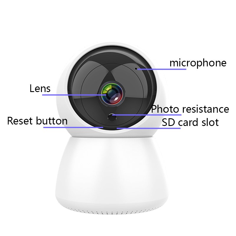Tuya APP Smart White Color Hd Wifi Small Night Vision Camera 2.4G Wireless Cctv Camera Indoor WiFi Security Camera Smart
