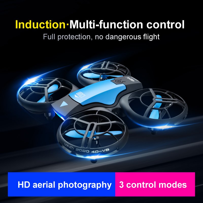 New V8 Mini Drone 4K 1080P HD Camera WiFi Fpv Air Pressure Height Maintain Foldable Quadcopter RC Dron Toy Gift
