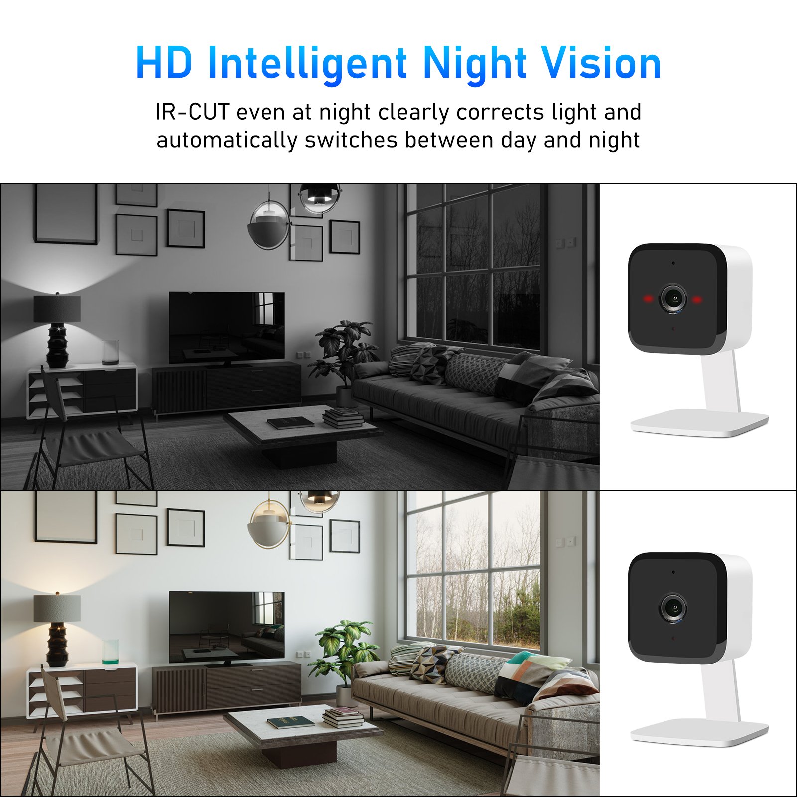 JideTech hot selling 3MP wifi wireless FHD mini camera IP camera two way audio humanoid detection for indoor